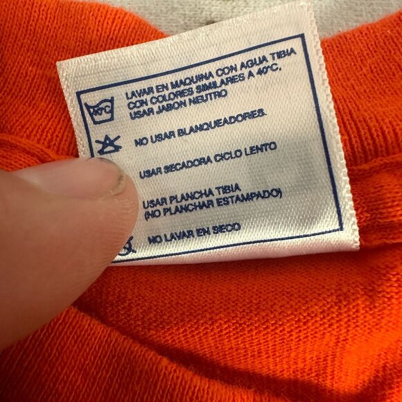 Yazbek XL Orange Cozumel T-Shirt With Embroidered Fish Design 100% Cotton - Picture 6 of 7